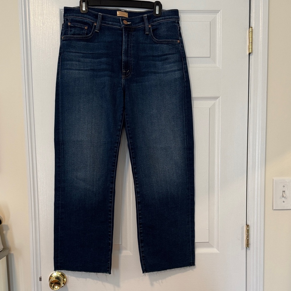 MOTHER Denim The Mid Rise Rambler Zip Ankle Fray Taking Chances Women’s Size 32